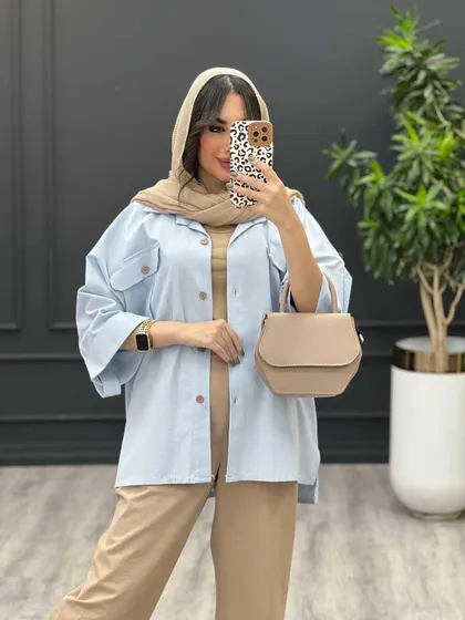 مانتو دوجیب پیله آستین پاگن