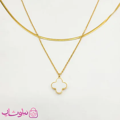 گردنبند دخترانه دو ردیفه طرح ونکلیف دورو