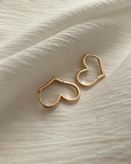 گوشواره ظریف آیینه ای قلب ژوپینگ