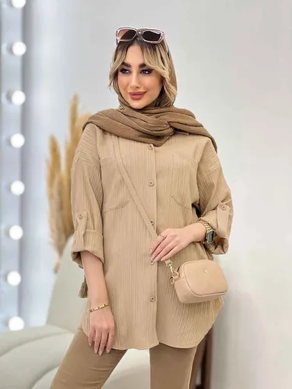 شومیز کراش آستین بند دار