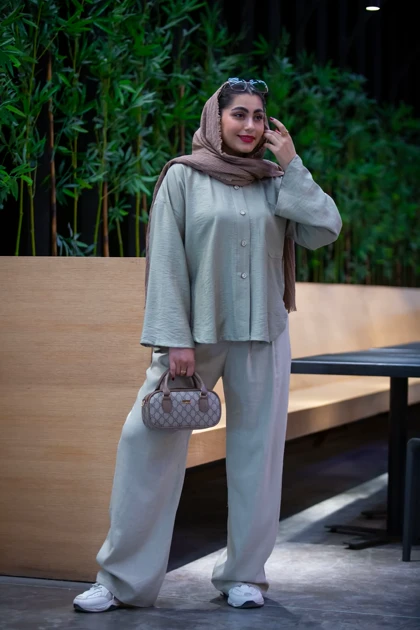 مانتو بابوس پیراهنی استین کلوش