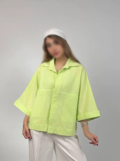 شومیز باکسی دوجیب مدل دلبهار کد 50263