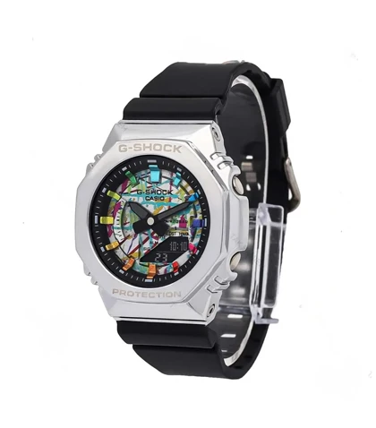 ساعت زنانه جی شاک GM-S2100 قاب سیلور صفحه آبرنگ