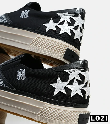 کفش اسنیکرزونس مشکی سفید Amiri Stars Text مدل 5999