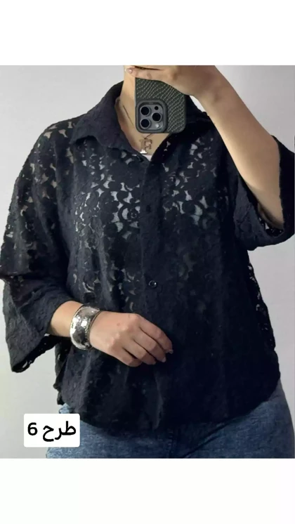 شومیز دانتل سرمه زنانه 32576
