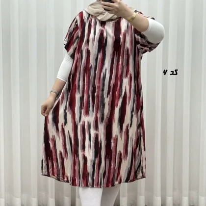 پیراهن طرح دار لامبادا نخی SH7607