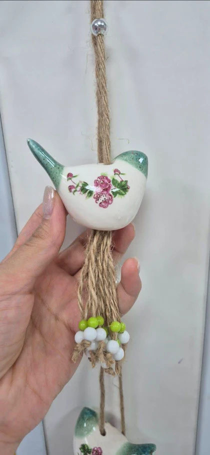 آویز سه تای سرامیک جوجه و مروارید