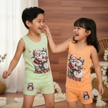 ست رکابی و شورت دخترانه کریسمس