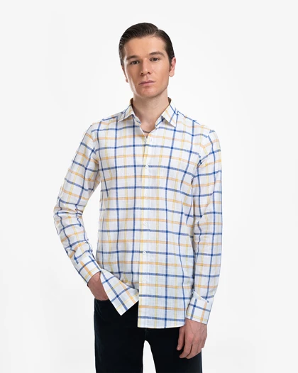 پیراهن مردانه چهارخانه کد 1821