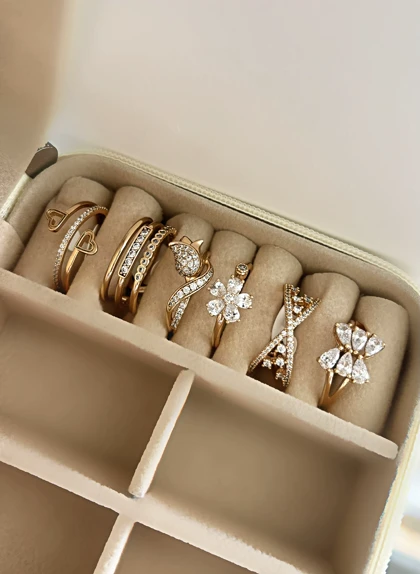 انگشتر دخترانه مینیمال طرح گل | انگشتر دخترانه مینیمال طرح گل کد 590 کد 590