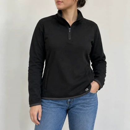 سویشرت نیم زیپ زنانه خارجی مشکی برند GapFit ویتنام سایز 36 تا 40 کد 3412