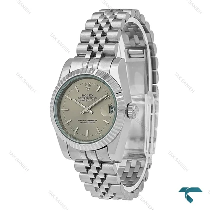 ساعت رولکس زنانه استیل صفحه طوسی ایندکس خط Rolex-8251-L