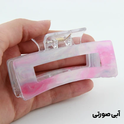 کلیپس دخترانه طرح مستطیل ابر و بادی دو رنگ