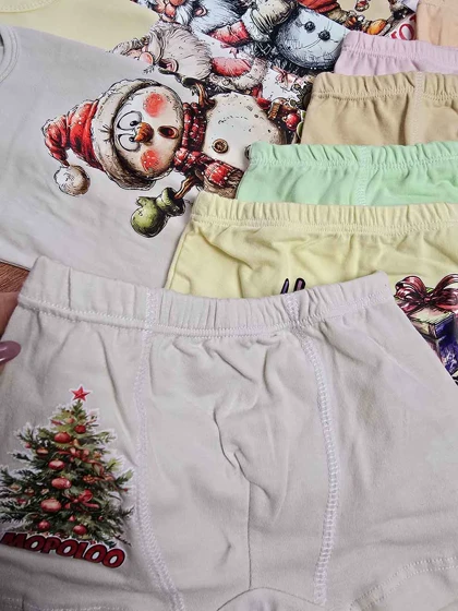 ست رکابی و شورت بچگانه طرح کریسمس