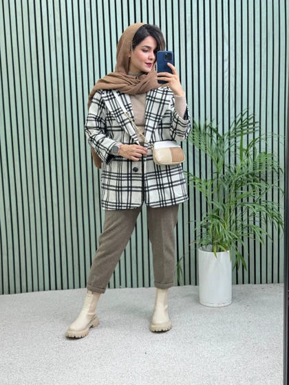 پالتو کتی آستردار پشمی