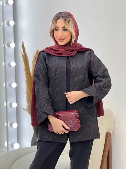 مانتو ژاکارد جلو باز