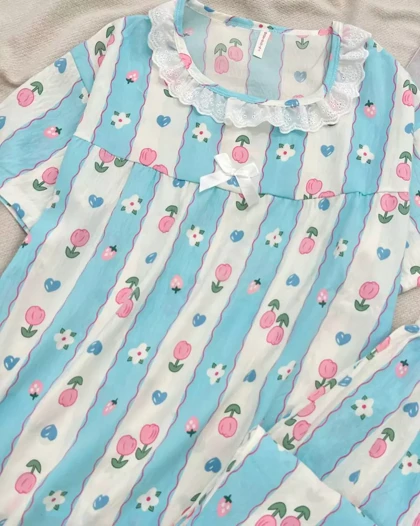 ست تیشرت و شلوار موسلین کد 5544