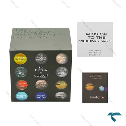 جعبه ساعت مچی امگا سواچ اصلی ماموریت به عطارد Swatch-Box-7791-U