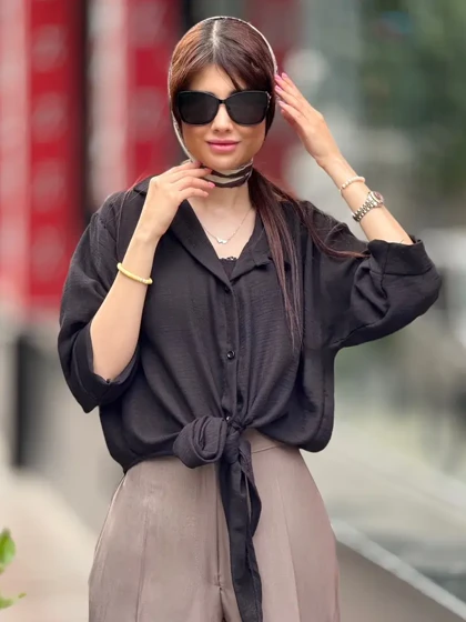 شومیز گره‌ای مشکی