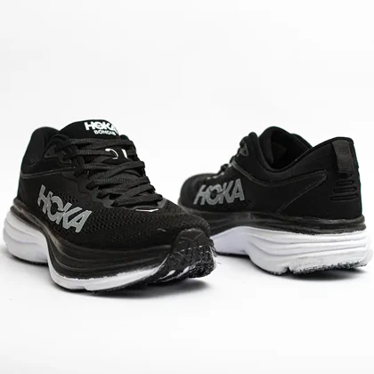 کتانی هوکا سفید و مشکی مدل 8 hoka bondi کد 271401