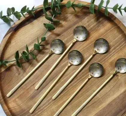 قاشق چای خوری طلایی طرح استارباکس /mj78