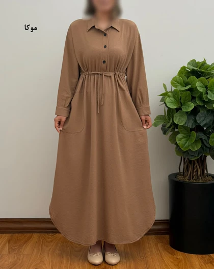 پیراهن مانتویی بلند زنانه مدل نسترن