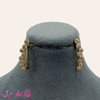 گوشواره زنانه نگین اتمی استیل