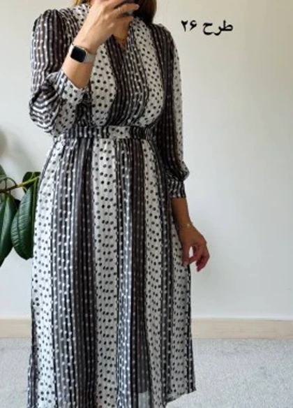 پیراهن حریر سرمه سری 11