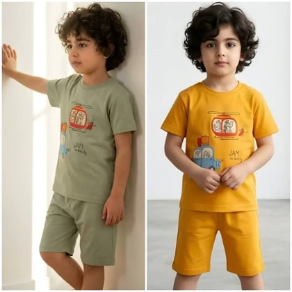 ست تیشرت شلوارک پسرانه سفر JAM سایز 35 تا 45