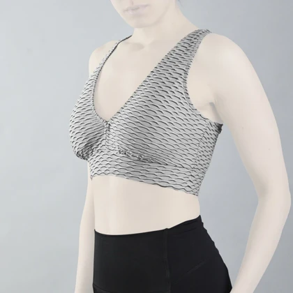 نیم‌تنه ورزشی زنانه مدل CT5423 طوسی روشن