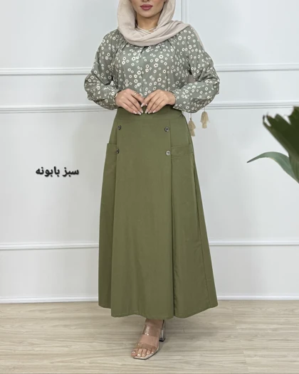 ست بهاره گلی ┃ست شومیز و دامن زنانه