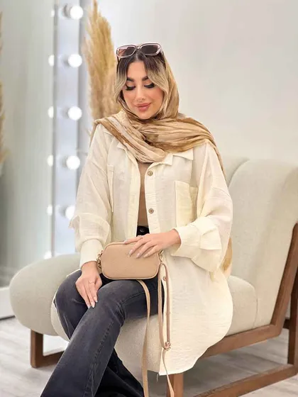 مانتو طرح چروک دو جیب