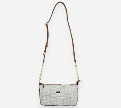کیف دخترانه دوشی مایکل کورس چرم سفید Michael Kors