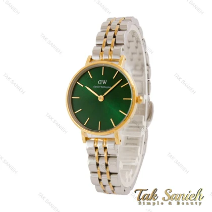 ساعت دنیل ولینگتون زنانه دورنگ طلایی صفحه سبز DW-4940-L