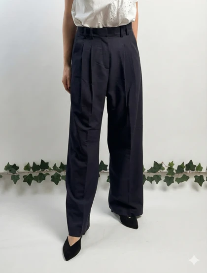 شلوار پارچه ای سورمه ای تیره