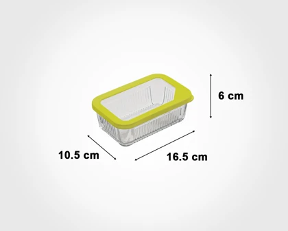 ظرف شیشه ای 450 شیاردار لیمون