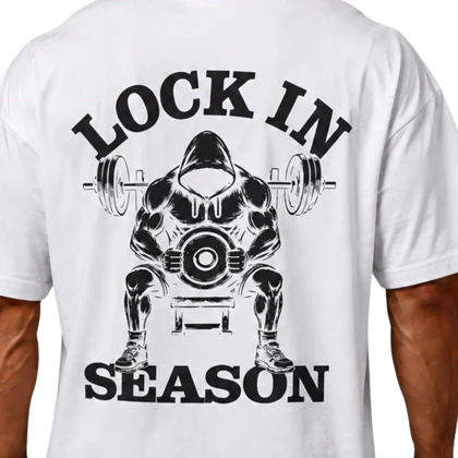 تیشرت مردانه زنانه اورسایز نخی 1991 Lock In Season مدل TS19110