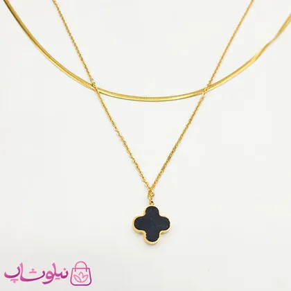 گردنبند دخترانه دو ردیفه طرح ونکلیف دورو
