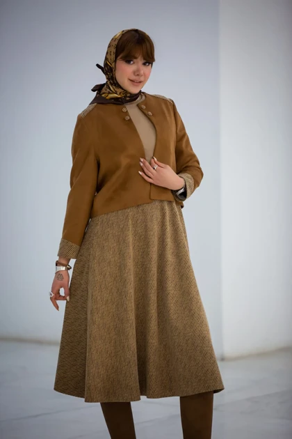 ست کت و دامن کشمیر ترکیبی