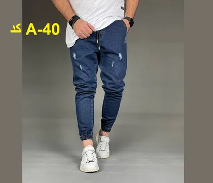 اسلش جین مردانه رنگ سرمه ای کد A-40