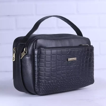 شوز بگ چرم چرمسال طرح پوست مار مشکی 940/7