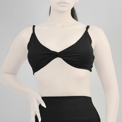 نیم‌تنه جلو گره‌ای ورزشی زنانه جیم شارک مدل PB-4H0243 مشکی