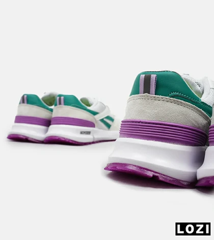 کفش کتانی سفید سبز بنفش REEBOK Unphased Pro مدل 5173