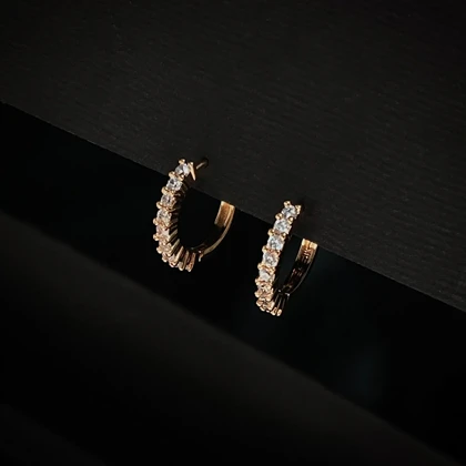 گوشواره حلقه‌ای نگینی B38