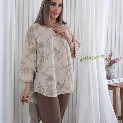 شومیز دخترونه گلدوزی گلبرگ YCHD