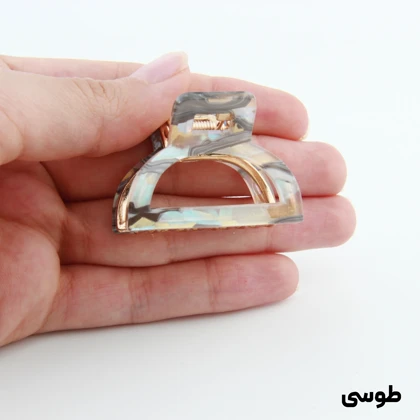 کلیپس دخترانه فلزی مدل نیم دایره آبرنگی کوچک