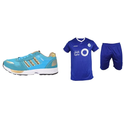پکیج ست تیشرت و شورت استقلال مدل E2کفش ورزشی آبی مدل ZX7000
