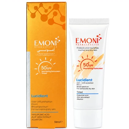 کرم ضد آفتاب رنگی امونی مدل Lucidient مناسب پوست نرمال و خشک SPF50+ حجم 50ml
