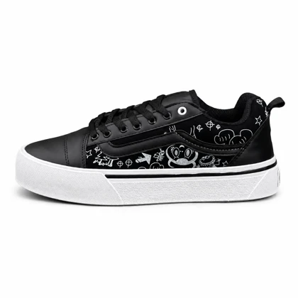 کفش کتانی مردانه ونس اولداسکول کنو کاستوم مشکی سفید Vans oldskool Knu