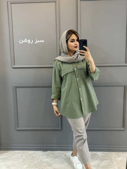 مانتو لینن دو جیب